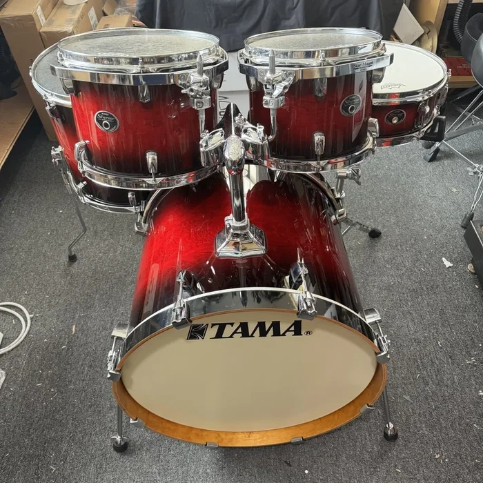 Tama Silverstar Birch 5pc Shell Pack, Transparent Red Burst Lacquer Lacquer, USED