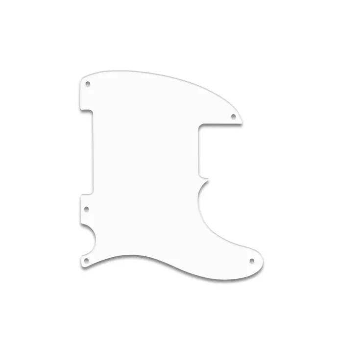 Tele / Esquire 5 Hole – Thin Shiny White .060″ / 1.52mm Thickness, No Bevelled Edge