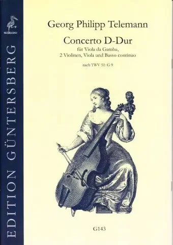 Telemann Concerto in D Major for Viola da Gamba, Strings and Basso Continuo