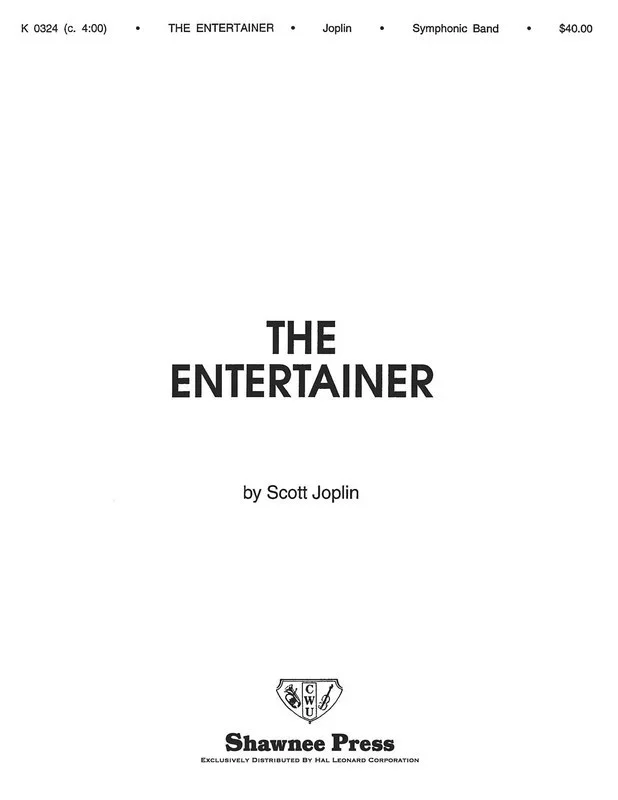The Entertainer Symphonic Band Book