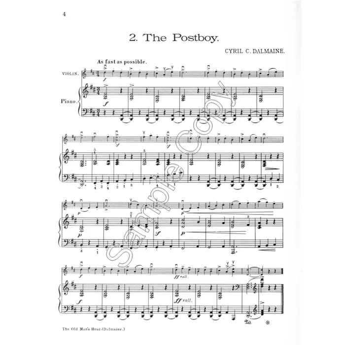 The Old Man’s Hour – Dalmaine, Cyril – Violin and Piano