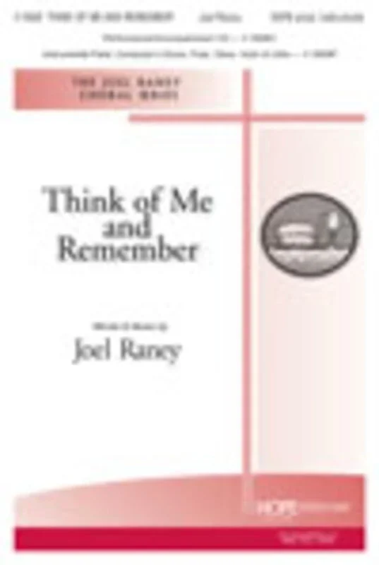 Think Of Me And Remember SATB (Octavo) Book