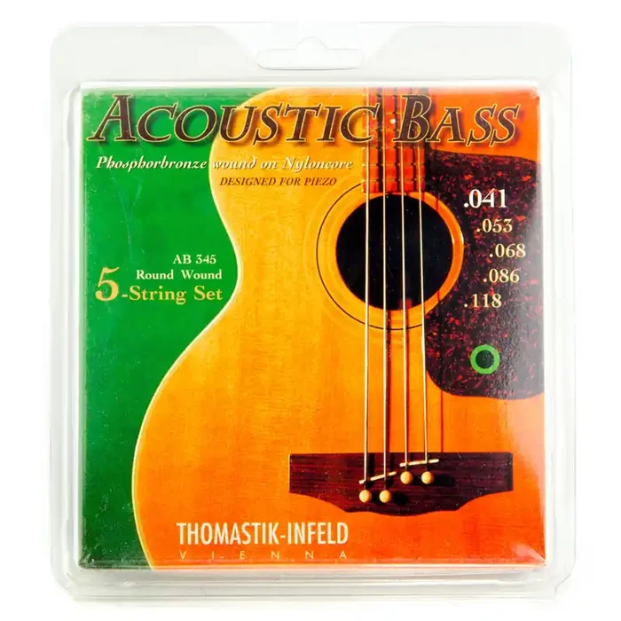 Thomastik-Infeld Phosphor Bronze 41-118 5-String Acoustic Bass Guitar Strings, Long Scale [AB345]