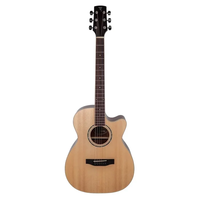 Timberidge ‘1 Series’ Spruce Solid Top Acoustic-Electric Small Body Cutaway Guitar (Natural Gloss)