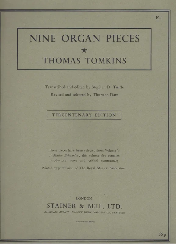 Tomkins Nine Organ Pieces