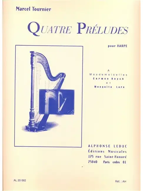Tournier 4 Preludes for Harp
