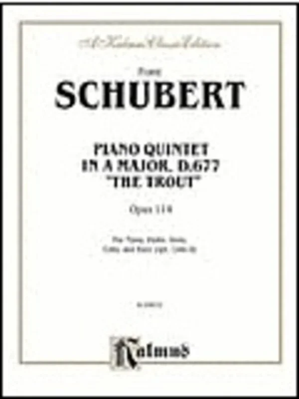 Trout Quintet Op 114 Piano Violin Viola Vc Double Bass Book