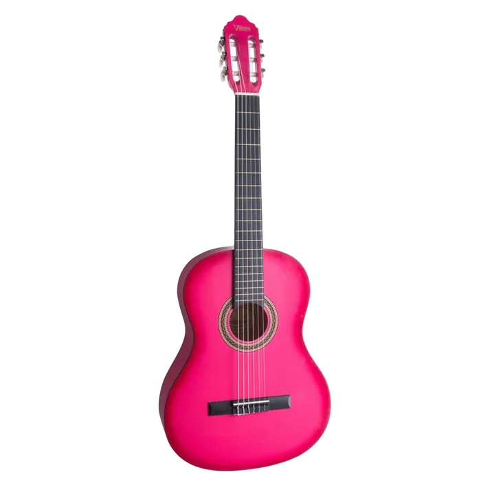Valencia 3/4 Size Nylon String Student Guitar Pink