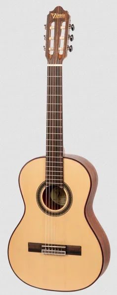 Valencia VC703 3/4 Solid Top Classical Guitar Natural Satin