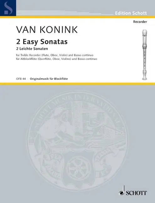 van Konink 2 Easy Sonatas for Alto Recorder and Basso Continuo