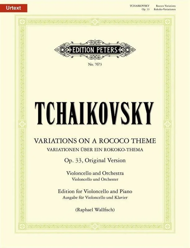 Variations On Rococo Theme Op 33 Vc/Piano Urtext (Softcover Book)