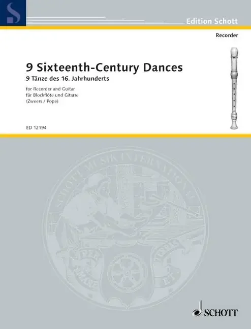 Various 9 Sixteenth-Century Dances for Recorder and Guitar