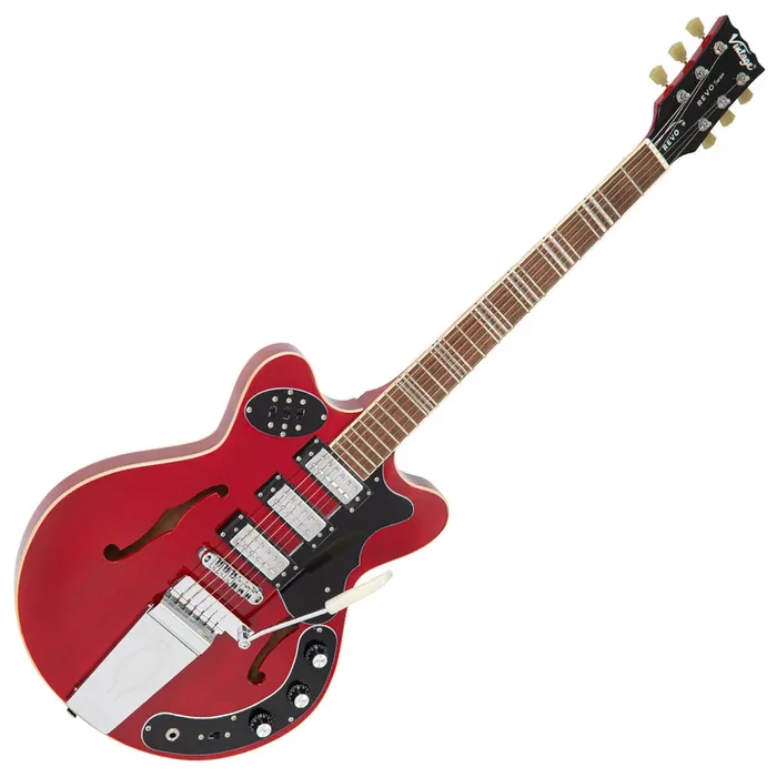 Vintage REVO Series ‘Superthin‘ Guitar ~ Cherry Red