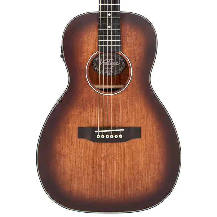 Vintage Stage Series ‘Parlour‘ Electro-Acoustic Guitar – Antiqued