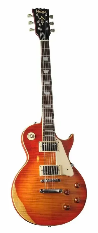 Vintage V100 ICON Electric Guitar – Distressed Cherry Sunburst