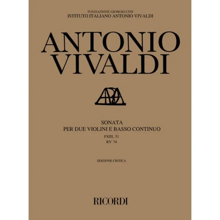 Vivaldi, Antonio – Sonata per 2 violini e BC in Sol Min. Rv 74