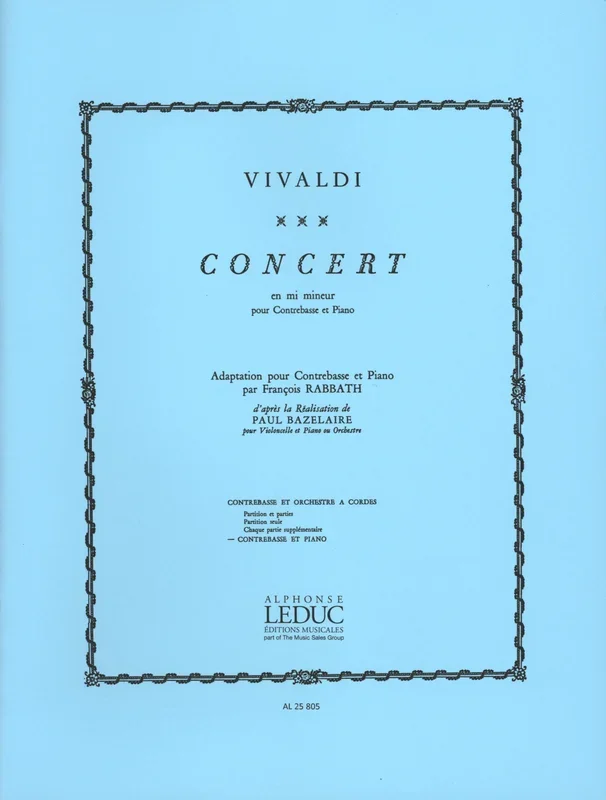 Vivaldi: Concerto in E Minor (arr. for double bass)