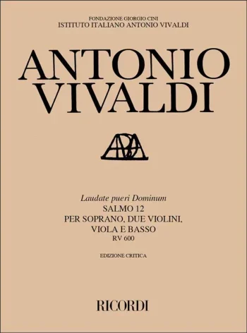 Vivaldi : Laudate Pueri Dominum. Salmo 112 Rv 600: Score (Ricordi)