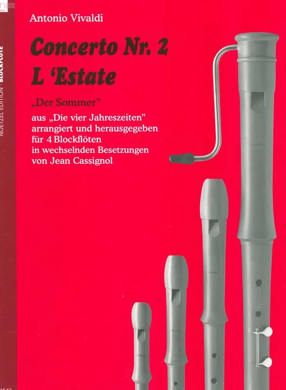 Vivaldi: Violin Concerto in G Minor – Summer from the Four Seasons – (arr. for recorder quartet)