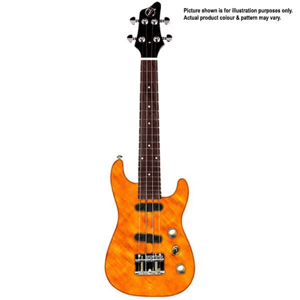 Vorson ST Style Solid Body Electric Ukulele in Quilted Orange