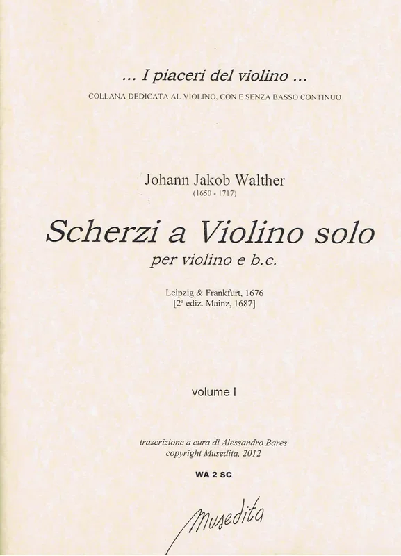 Walther Scherzi a Violino Solo for Violin and Basso Continuo