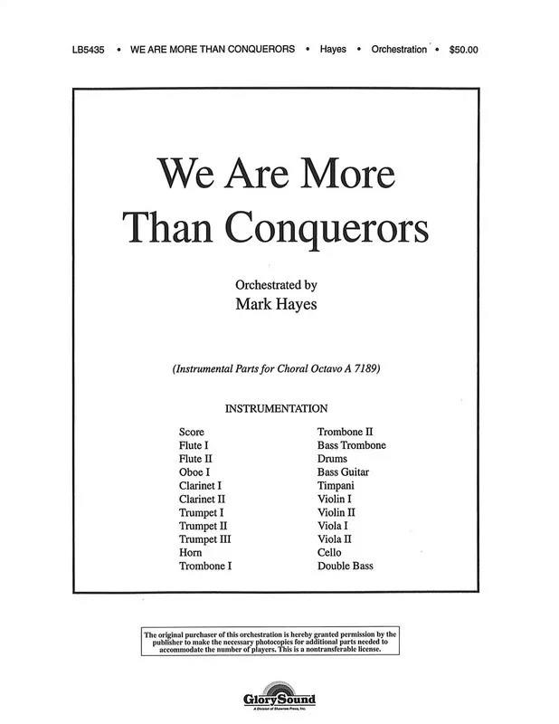 We Are More Than Conquerors Orchestra Book
