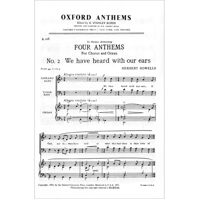 We have heard with our ears – Howells, Herbert