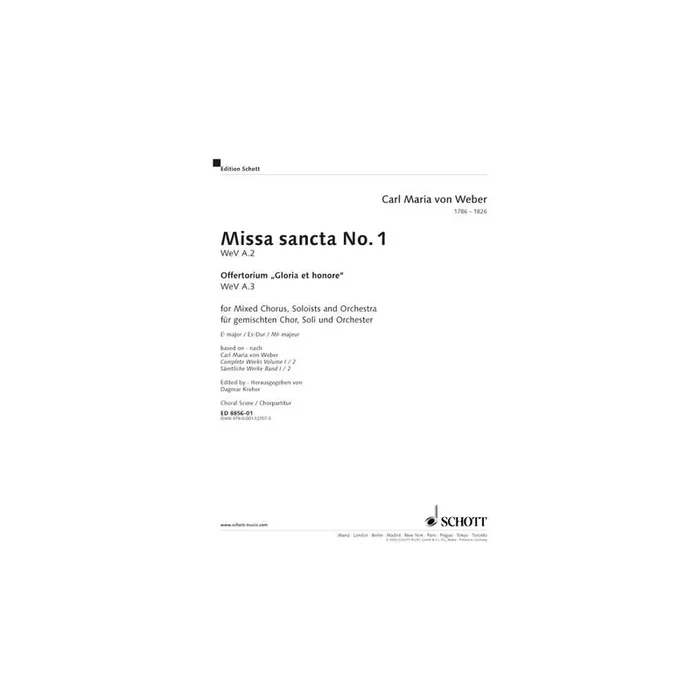 Weber, Carl Maria von – Missa sancta No.1 Eb major WeV A.2 / WeV A.3