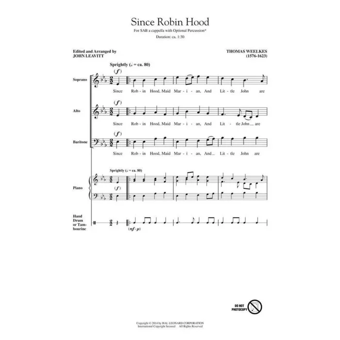Weelkes, Thomas – Since Robin Hood