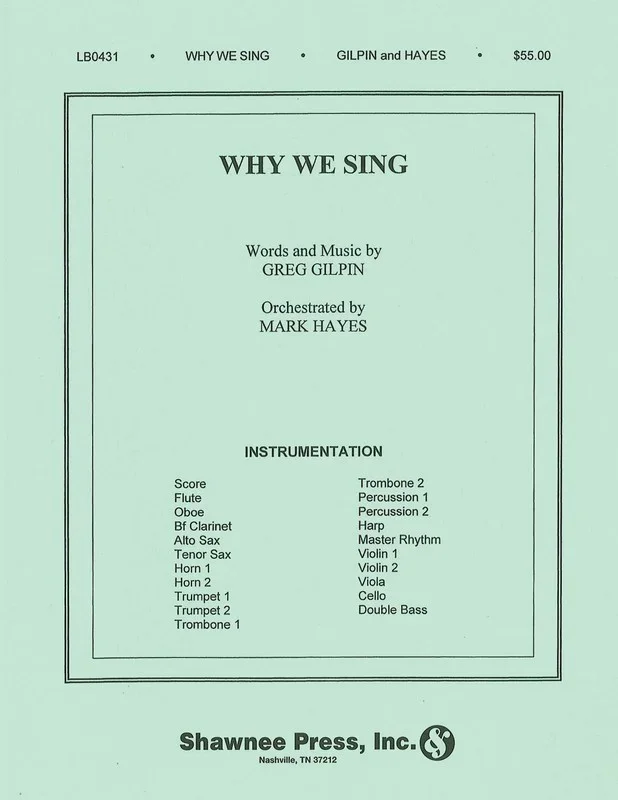 Why We Sing Instrumental Pack Orchestration Book