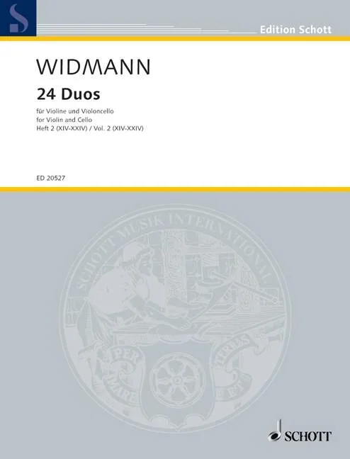 Widmann, Jörg : Widmann, Jörg : 24 Duos, for Violin and Cello – violin and cello – Schott Digital