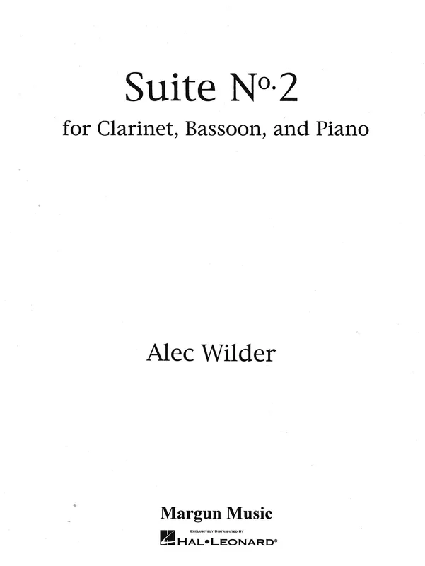 Wilder: Suite No. 2 for Clarinet, Bassoon and Piano