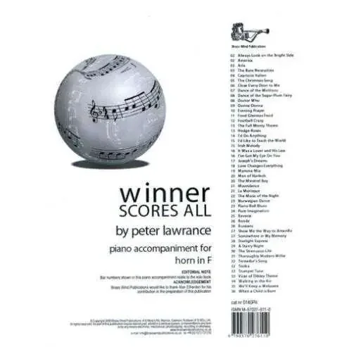 Winner Scores All Piano Accompaniments