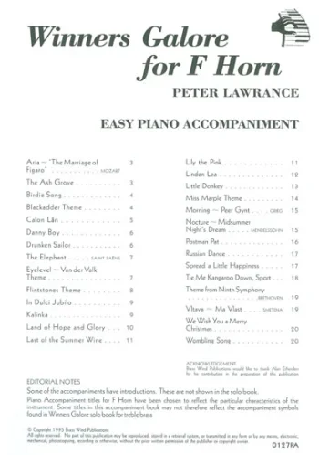 Winners Galore: French Horn : Piano Accompaniment