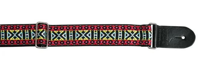XTR 2 Inch Deluxe Jacquard Weave Guitar Strap – Vintage Red/Yellow/Blue