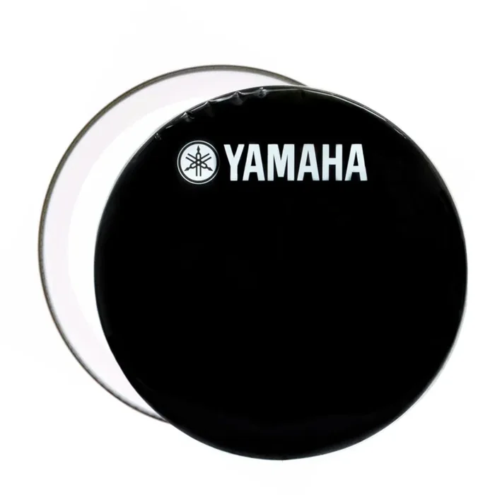 YAMAHA 22” CLASSIC BLACK LOGO BASS DRUM HEAD SET WITH BATTER