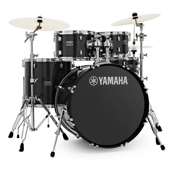 Yamaha Rydeen Black Glitter 20″ Shell Pack Hardware and Cymbals