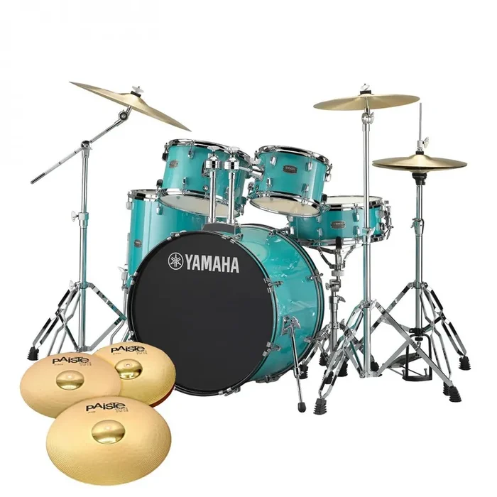 Yamaha Rydeen Turquoise Glitter 20″ Shell Pack Hardware and Cymbals