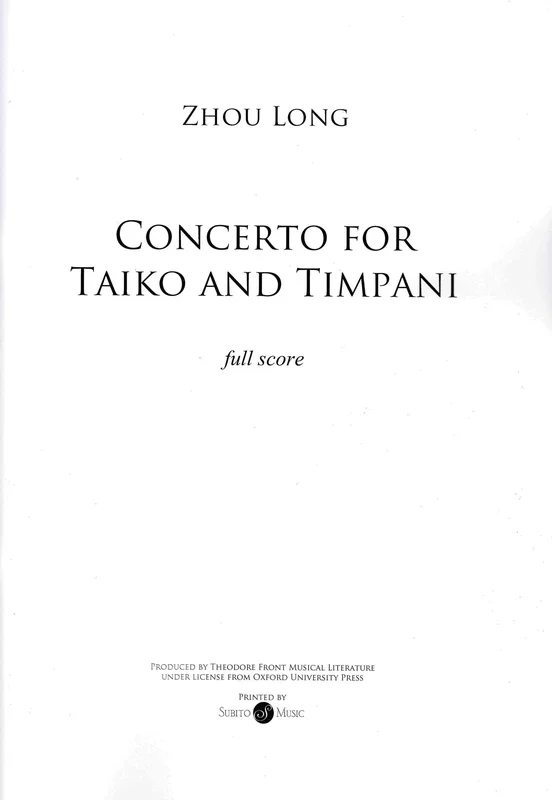 Zhou Long: Concerto for Taiko & Timpani