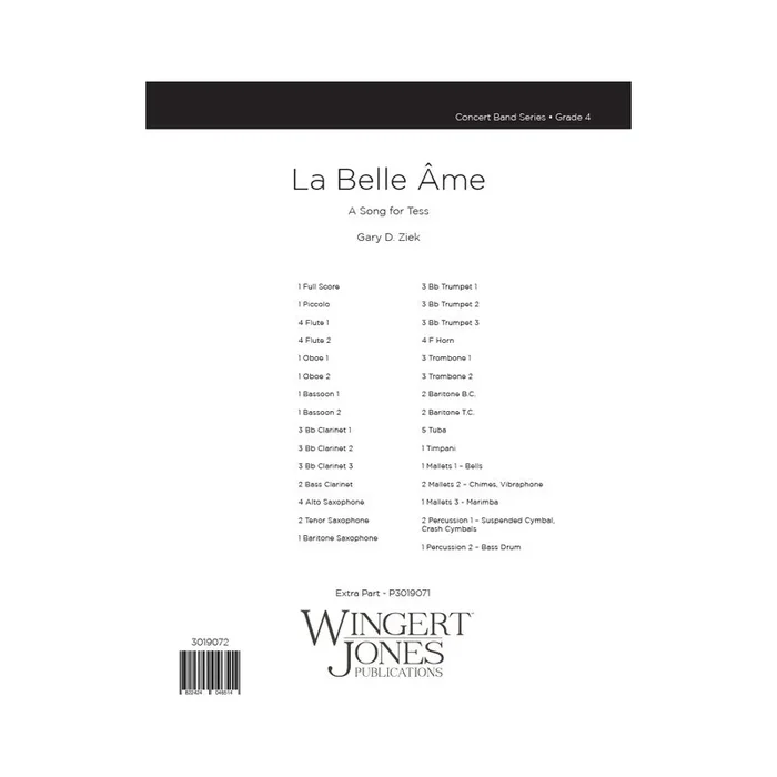 Ziek, Gary – La Belle Âme – Full Score