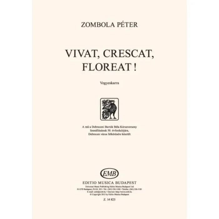Zombola, Peter – Vivat, Crescat, Floreat! SSAATBarB unacc