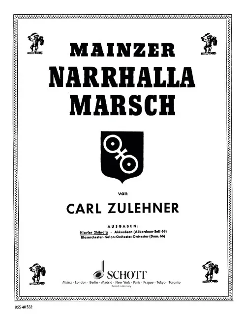 Zulehner, Carl : Zulehner, Carl : Mainzer Narrhalla-March, – piano – Schott Digital